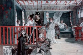 Carl Larsson : Name Day at the Storage Shed